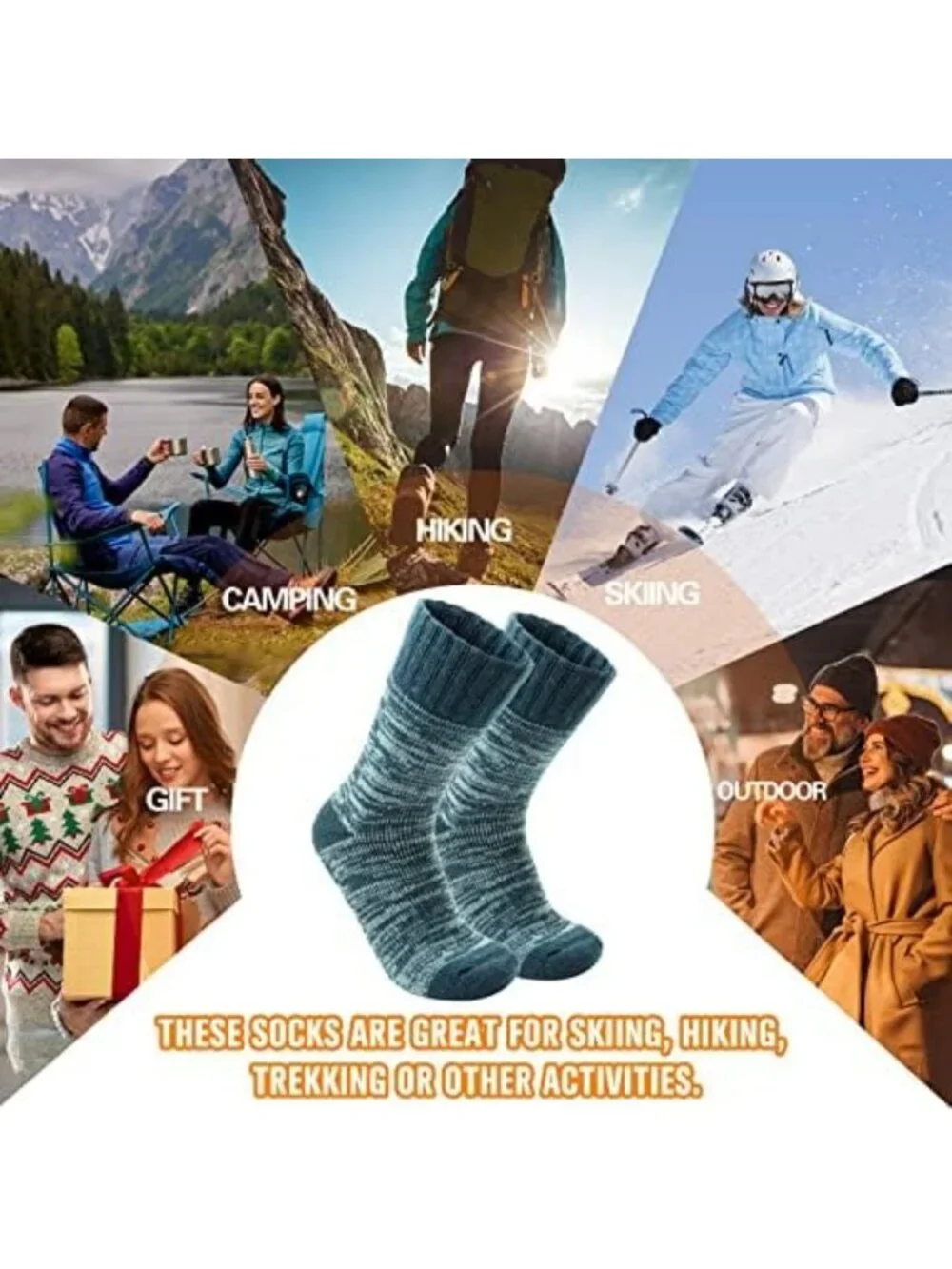 Cozy Thermal Socks for Winter | 3 Pairs Thick Insulated Boot Socks for Cold